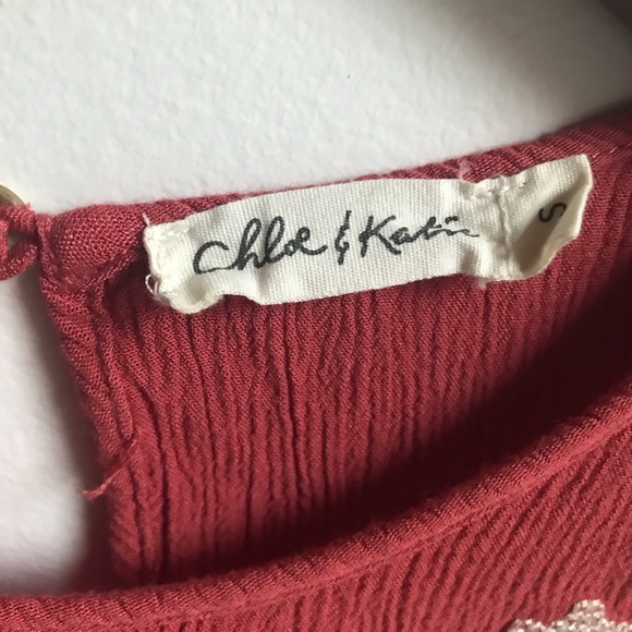 Women’s Boutique Emroidered Tank in Red - Picture 3 of 7